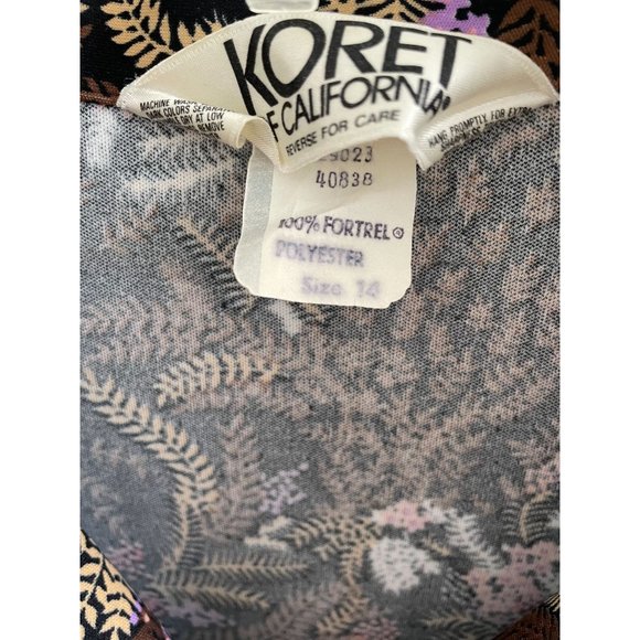 Vintage 80s Koret of California Polyester Blouse Retro Disco Mod - Picture 3 of 5